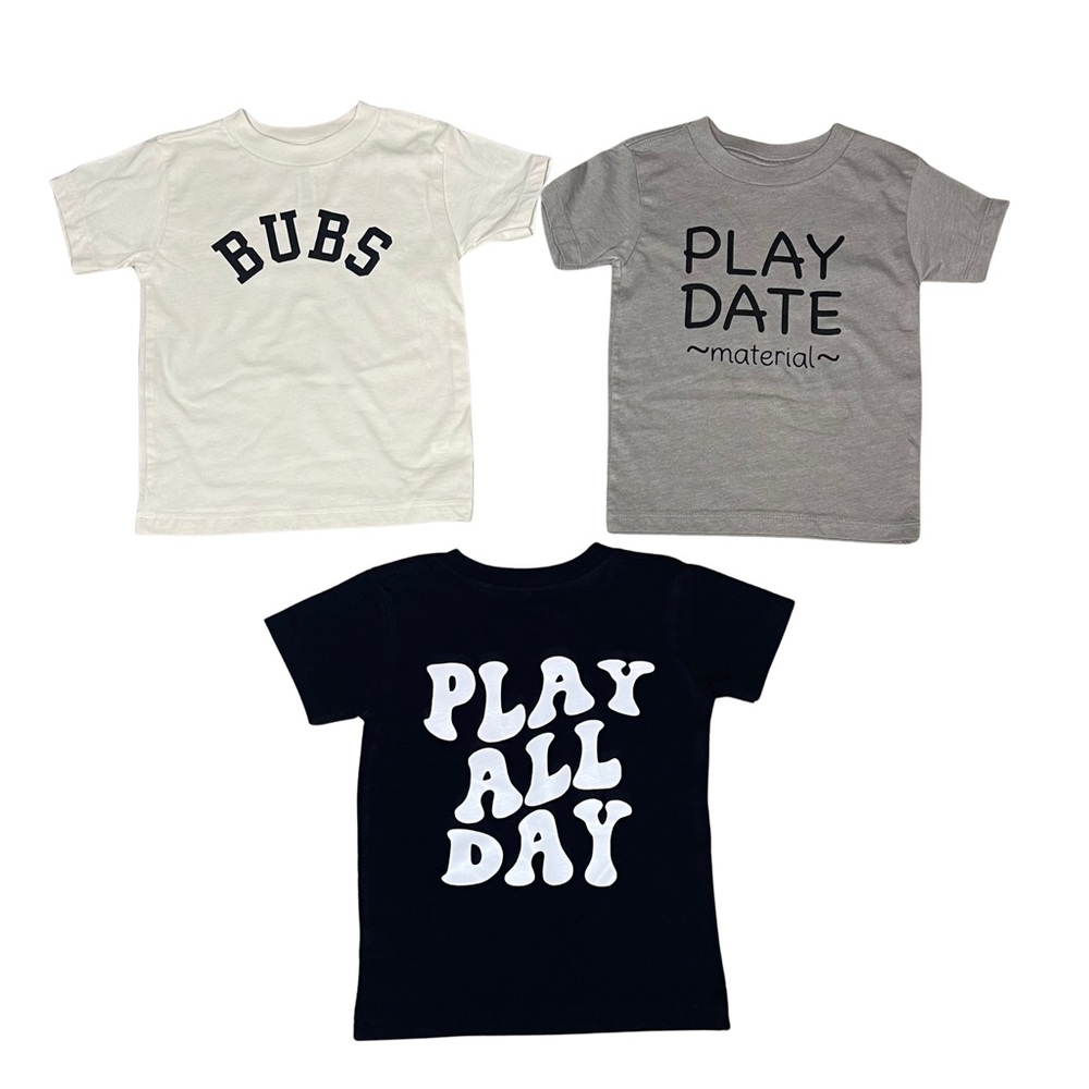Kids Short Sleeve Tees - Playful Graphic Set